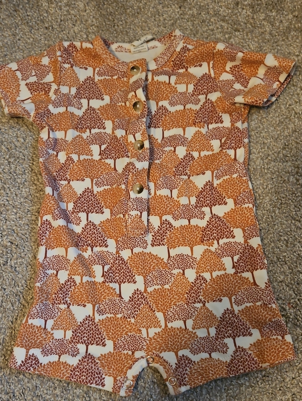Kate Quinn Cotton Tree Shortie Romper 12-18M Autumn Forest